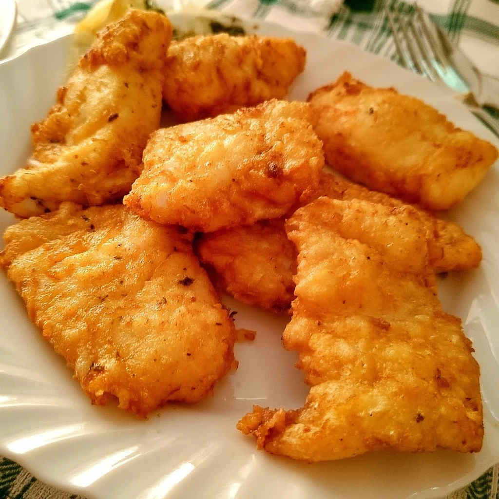 Filetto di merluzzo fritto in pastella dorata e croccante