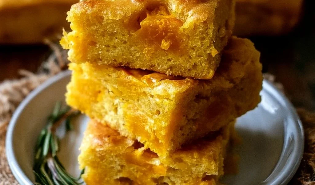 Focaccia alla zucca fresca e colorata, ideale per un pasto o uno spuntino.