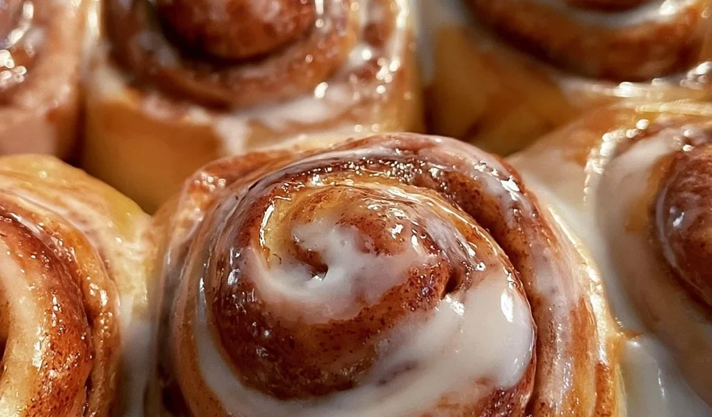Deliziose girelle di cannella appena sfornate su un piatto elegante.