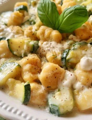 Gnocchi di patate con zucchine e stracchino, un piatto italiano saporito