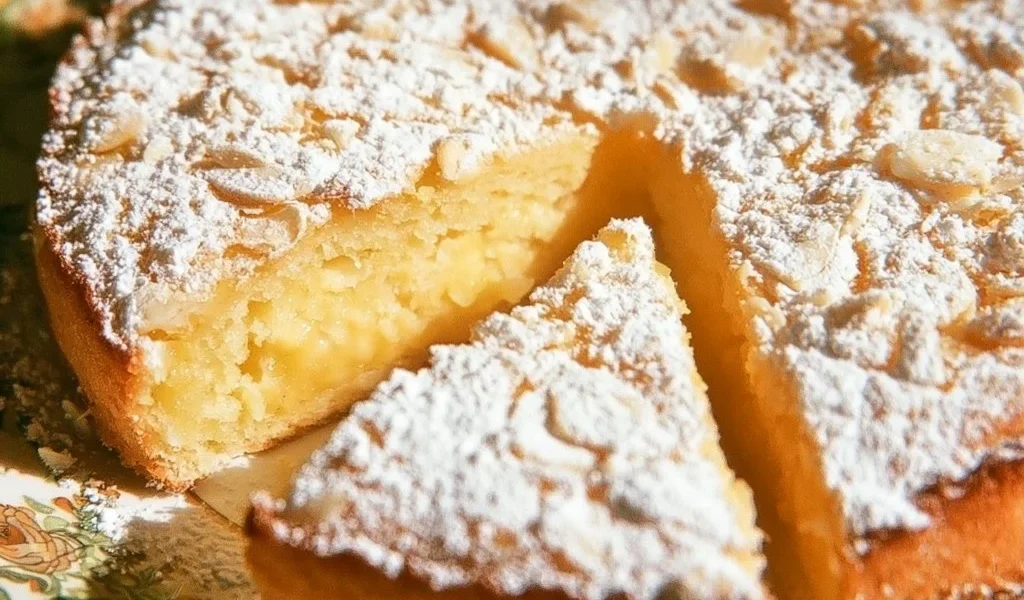 Delicious slice of Grandma's homemade cake on a plate.