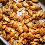Deliciously roasted pumpkin seeds in a bowl, ready to enjoy as a healthy snack.