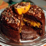 A delicious Halloween Cake decorated with pumpkins and chocolate, perfect for celebrations.