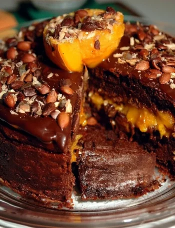 A delicious Halloween Cake decorated with pumpkins and chocolate, perfect for celebrations.