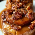Deliziosi panini appiccicosi con copertura di noci pecan, perfetti per ogni occasione.