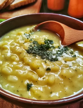 Minestra di Patate e Prezzemolo servita in una ciotola