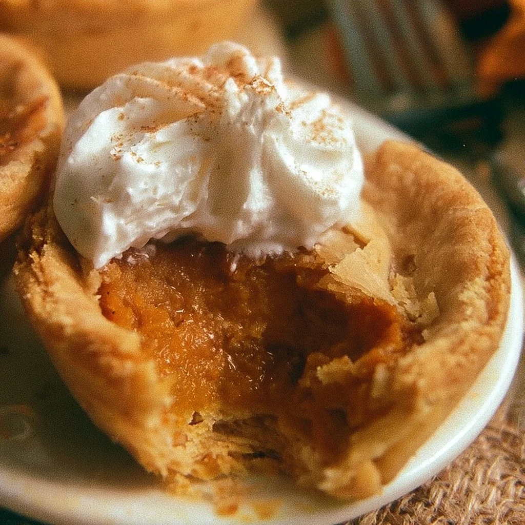 Mini Crostata di Zucca appena sfornata, dolce autunnale tradizionale italiano.