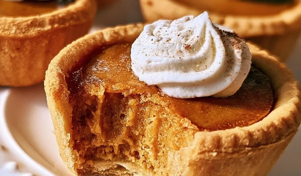 Mini torte di zucca decorate pronte per essere gustate.