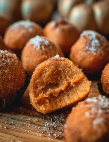 Palline di cheesecake alla zucca decorate con panna e spezie autunnali
