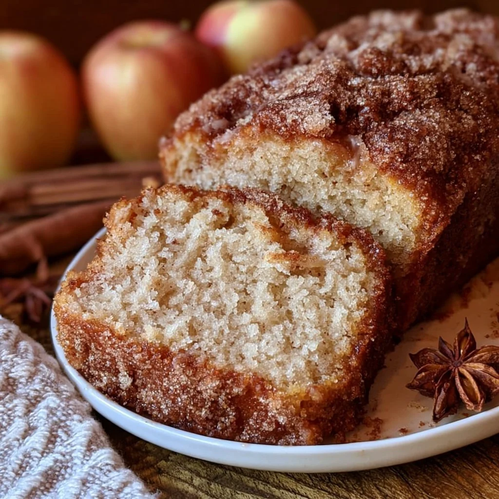 Pan brioche di mele e cidro d'autunno appena sfornato