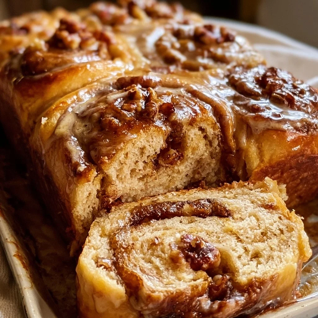 Pane di banana fresco con lievito e rotoli di cannella croccanti al burro di biscotto
