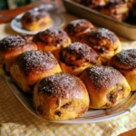 Panini dolci di zucca e cioccolato appena sfornati