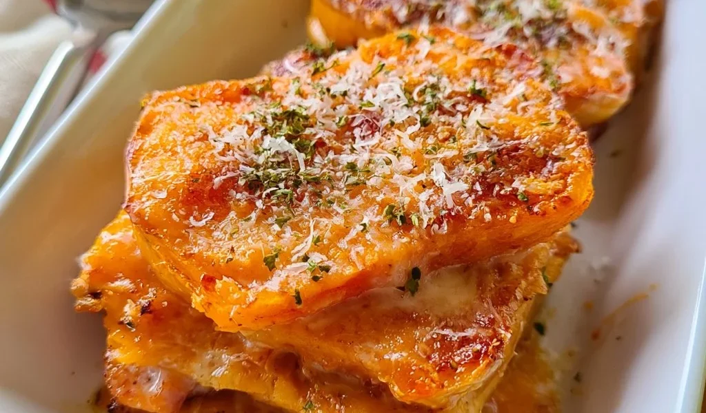 Parmigiana di zucca velocissima senza precottura pronta da servire.