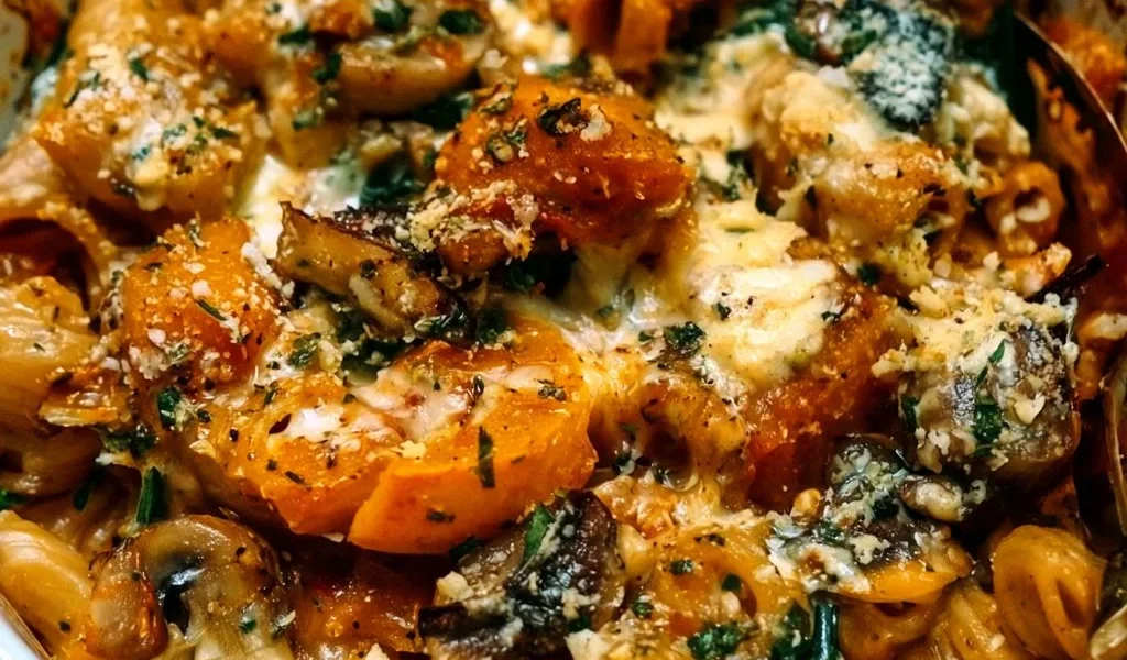 Pasta al Forno con Zucca e Funghi, un piatto ricco di sapori italiani
