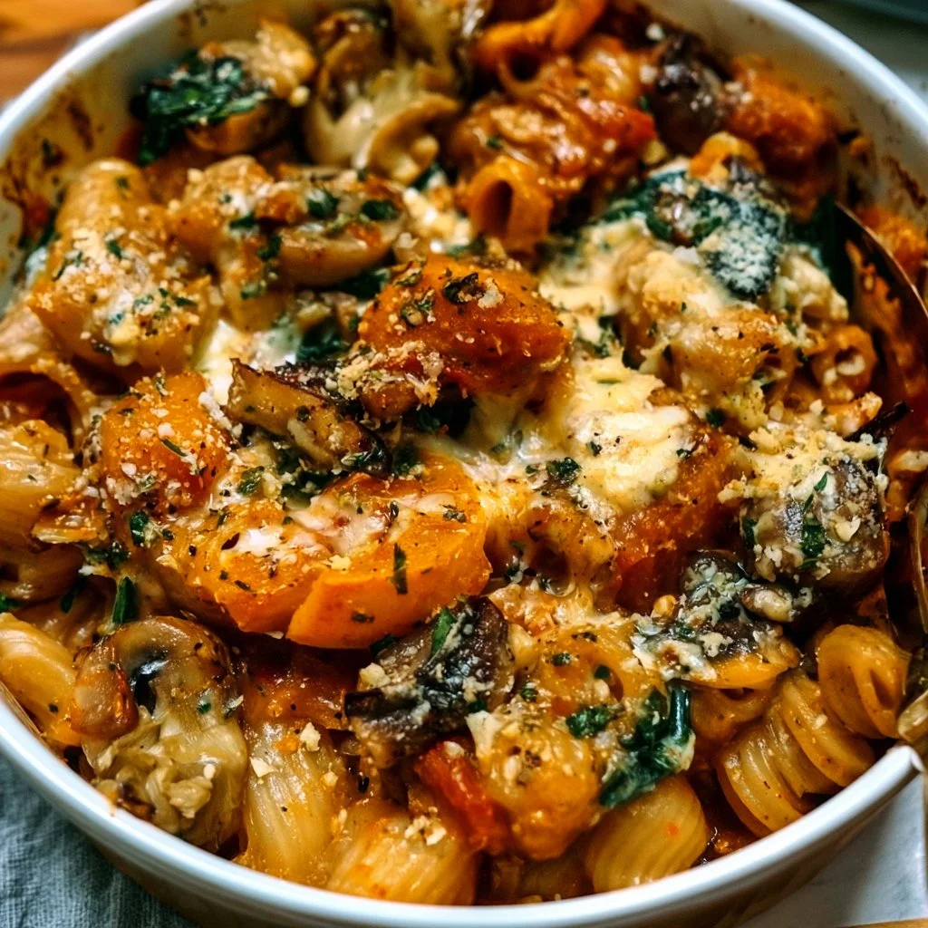 Pasta al Forno con Zucca e Funghi, un piatto ricco di sapori italiani