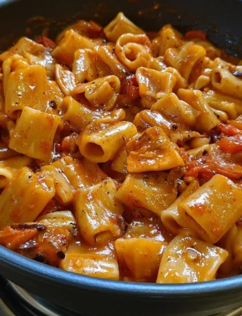 Pasta alla picchio pacchio siciliana con pomodorini freschi e basilico