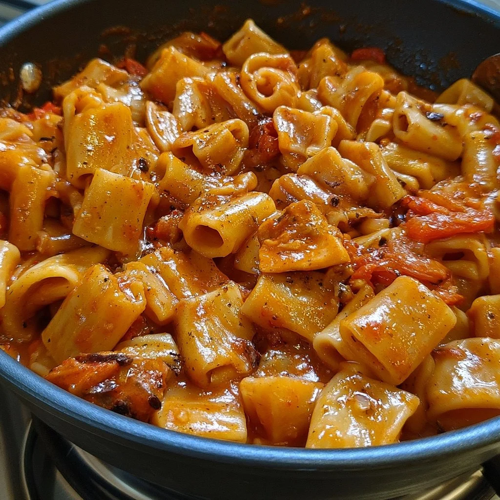 Pasta alla picchio pacchio siciliana con pomodorini freschi e basilico