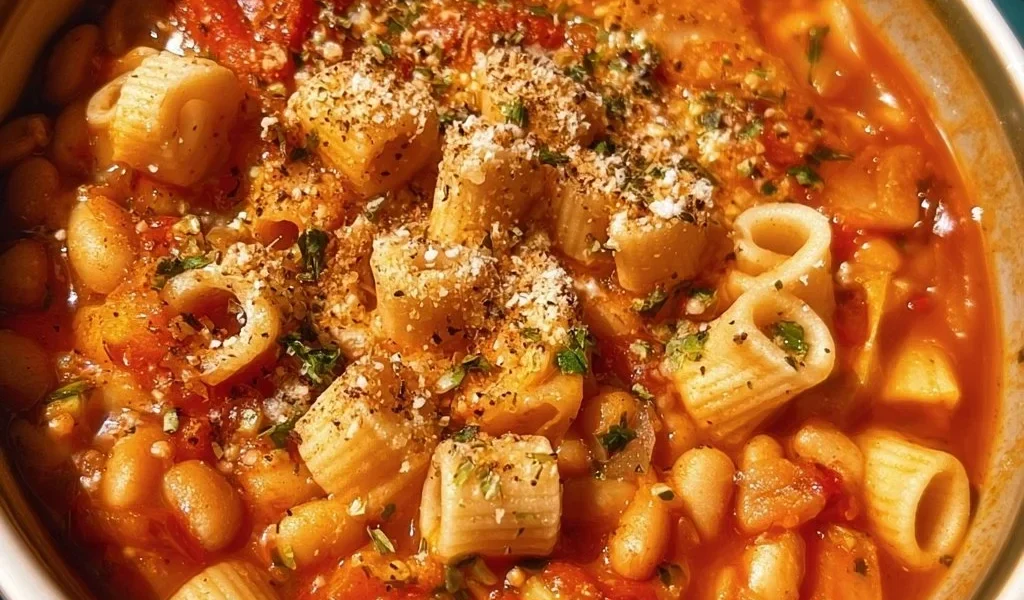 Pasta e Fagioli in una ciotola, un piatto tipico della cucina italiana.
