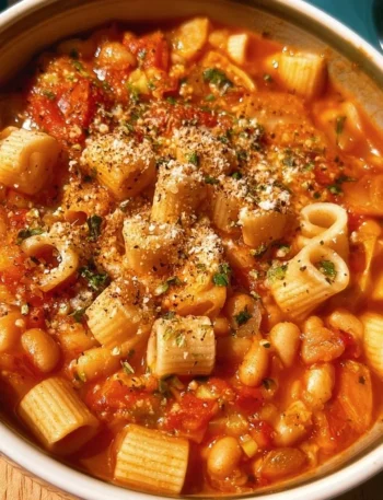 Pasta e Fagioli in una ciotola, un piatto tipico della cucina italiana.