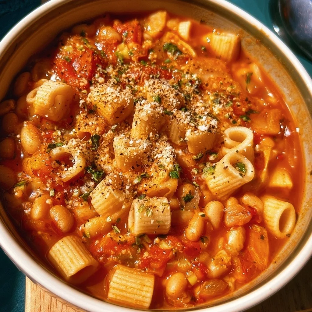 Pasta e Fagioli in una ciotola, un piatto tipico della cucina italiana.
