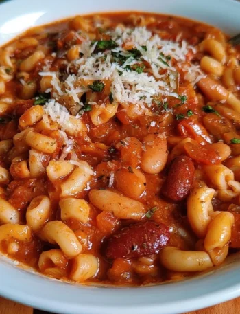 Pasta e Fagioli - piatto tradizionale italiano con pasta e fagioli.