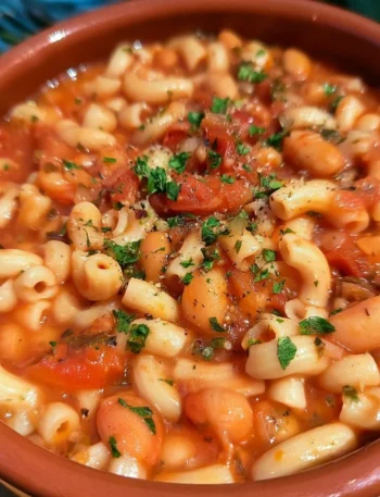 Pasta e Fagioli, piatto tradizionale italiano con pasta e fagioli