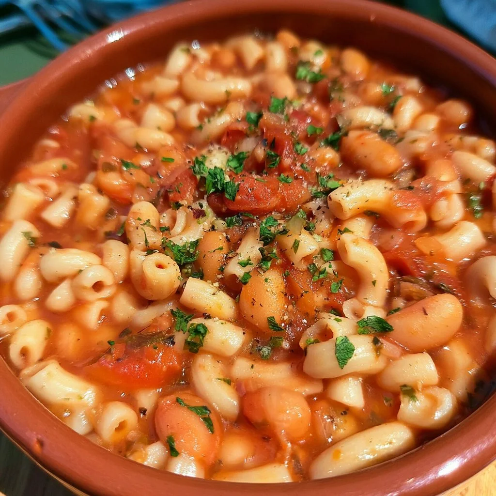 Pasta e Fagioli, piatto tradizionale italiano con pasta e fagioli