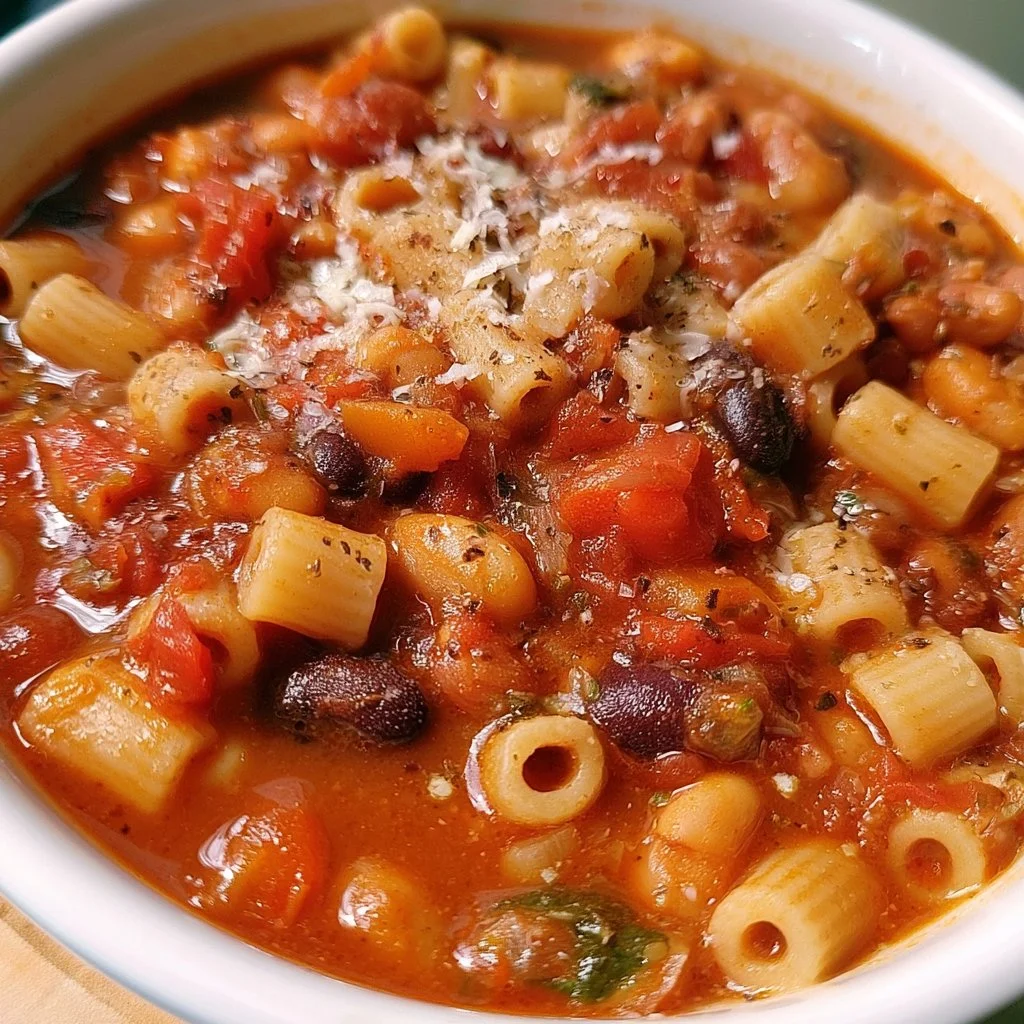 Pasta e Fagioli tradizionale servita in un piatto