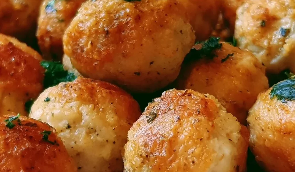 Polpette di Merluzzo appena sfornate su un piatto bianco