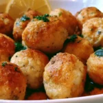 Polpette di Merluzzo appena sfornate su un piatto bianco