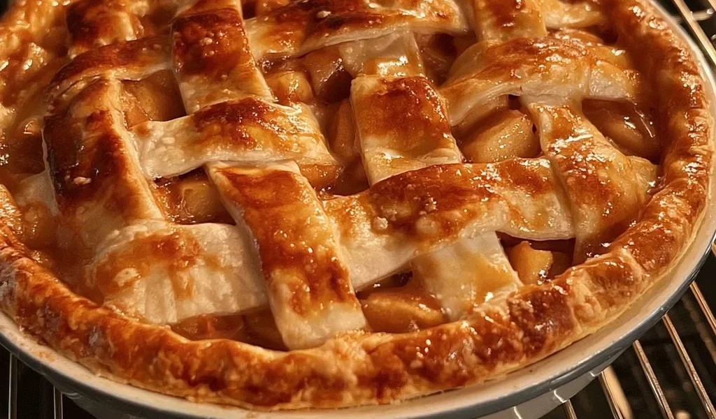 Torta di mele fresca appena sfornata