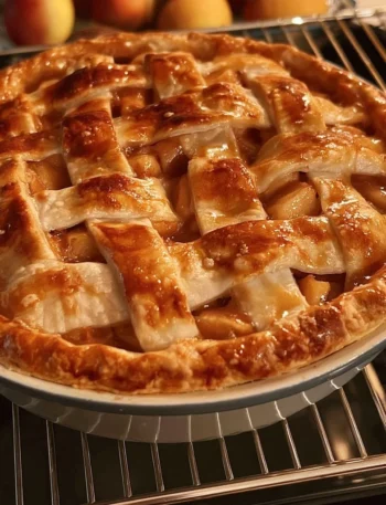 Torta di mele fresca appena sfornata