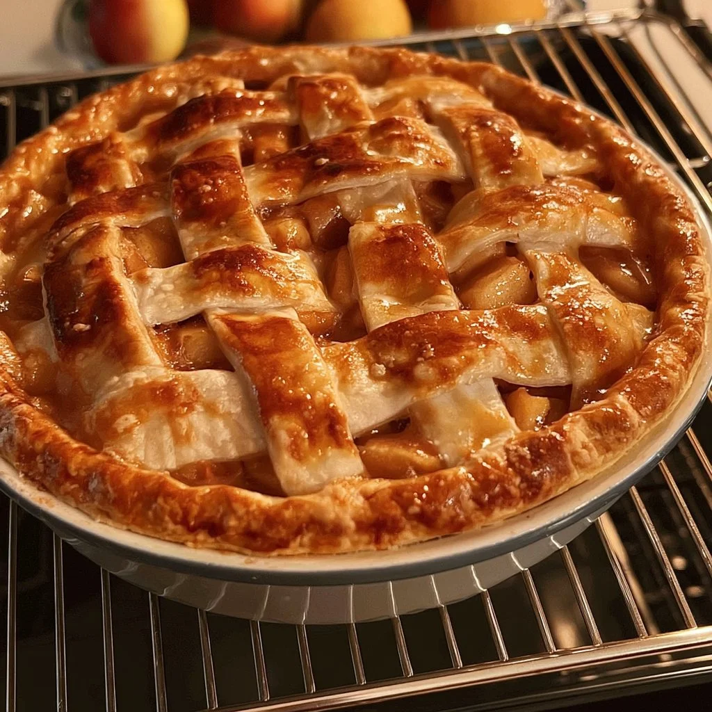 Torta di mele fresca appena sfornata