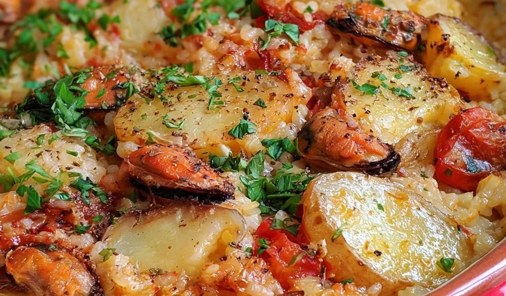 Riso Patate e Cozze, piatto tipico pugliese con ingredienti freschi e saporiti.