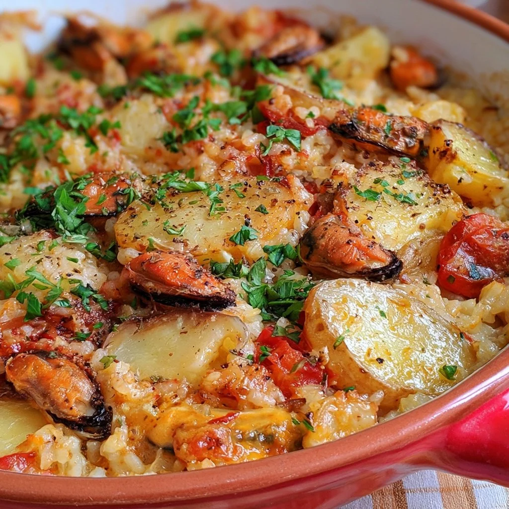 Riso Patate e Cozze, piatto tipico pugliese con ingredienti freschi e saporiti.