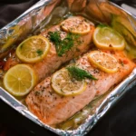 Salmone al forno con erbe aromatiche e limone fresco