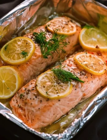 Salmone al forno con erbe aromatiche e limone fresco