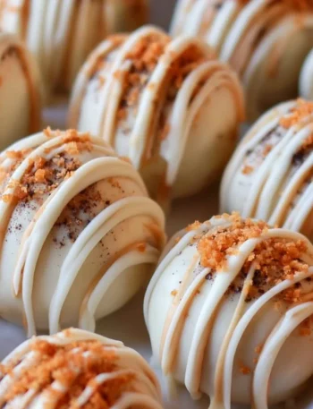 Tartufi di torta di zucca ricoperti di cioccolato bianco per l'autunno