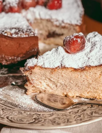 Torta del Nonno - dolce tradizionale italiano con crema e nocciole