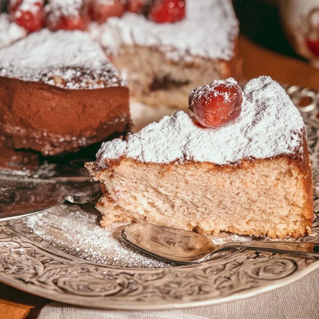 Torta del Nonno - dolce tradizionale italiano con crema e nocciole