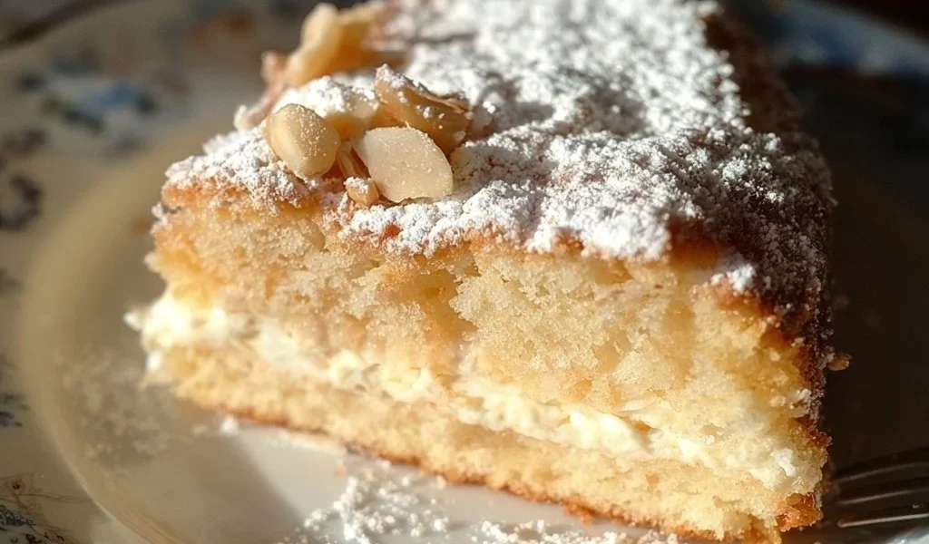 Torta Della Nonna con crema e pinoli, dolce tradizionale italiano