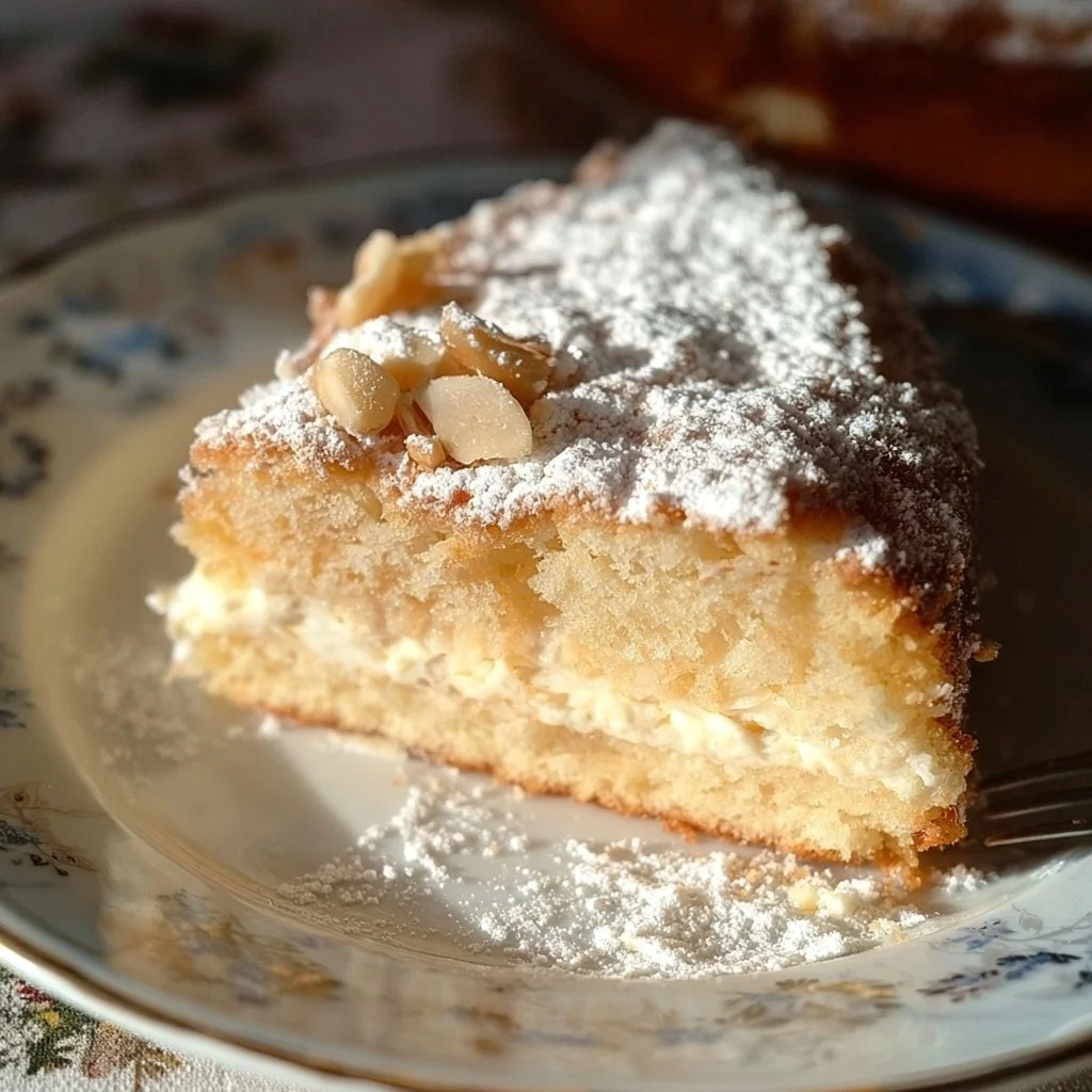 Torta Della Nonna con crema e pinoli, dolce tradizionale italiano