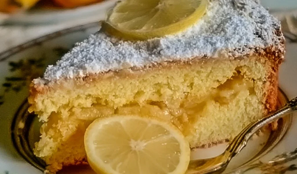 Fetta di Torta della Nonna al Limone con crema pasticcera e pinoli