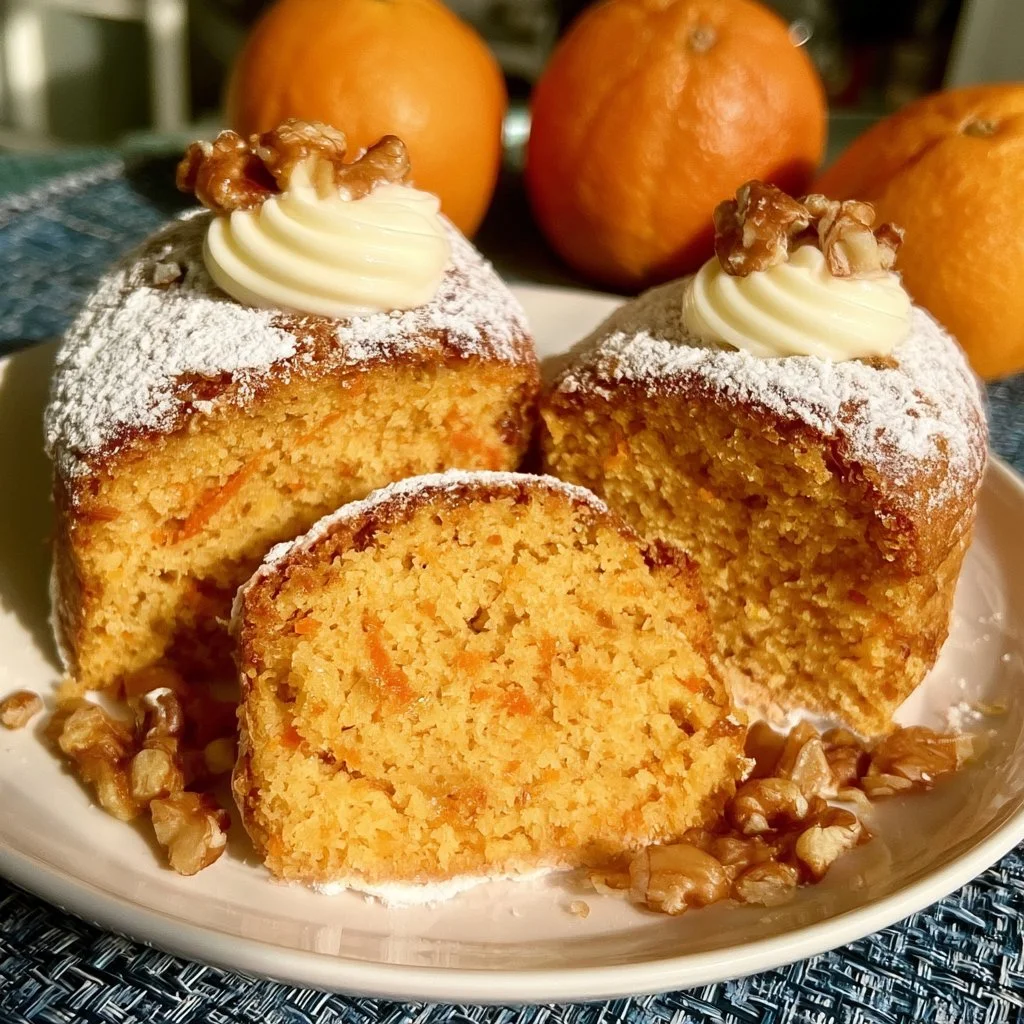 Torta di Carote decorata con noci e glassa, un dolce appetitoso e sano.