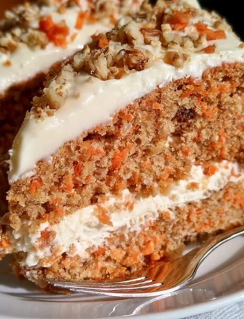 Torta di Carote fresca con carote grattugiate e decorazioni dolci