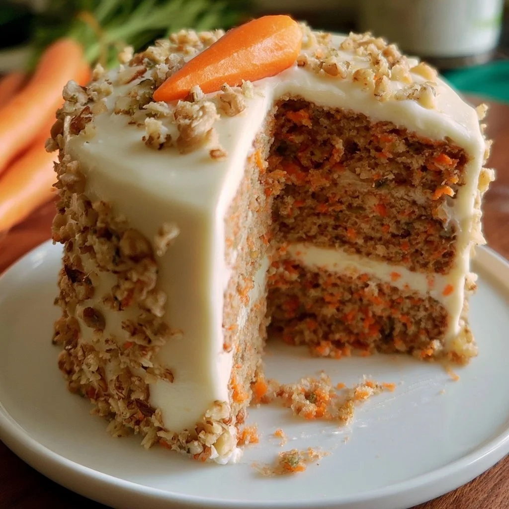 Torta di carote soffice e profumata, pronta da gustare fresca e sana.