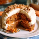 Una deliziosa Torta di Carote decorata con panna e noci