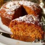 Torta di Carote e Mandorle decorata con mandorle tostate.