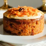 Fetta di torta di carote fatta in casa, soffice e invitante.