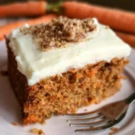 Fetta di Torta di Carote Sana servita su un piatto con decorazioni naturali.